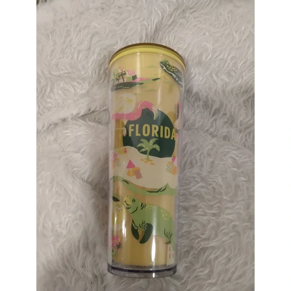 Starbucks Discovery Series Florida Travel Tumbler Reusable Cup Manatee Flamingo